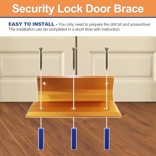 Security Door Brace for Standard, French & Blemished Doors - color: Security Lock - Gold