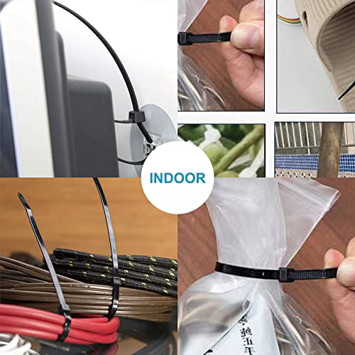Zip Ties 8 inch with 40 lb Tensile Strength, Black Cable ties, 1000 Pack, ANOSON - size: 8"/1000 Pack (40 Lb)