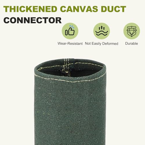 Duct Connector (4") - Flexible Canvas Female Fit Air Duct Vibration Noise Reducing Ducting Coupler Pipe Fitting Coupling for HVAC Ventilation Exhaust Fan Vent Systems, Green - size: 4 Inch