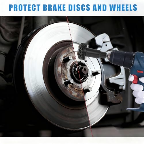 Wheel Hub Cleaning Kit - Wheel Hub & Stud Resurfacing Tool Set with Rust Removal Attachment, Fits 1/2" Wrenches or Electric Drills, Wheel Cleaner for Brakes and Rotors