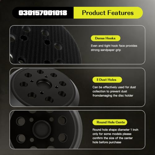 2 Pack 5" 8 Hole Hook & Loop Replacement Sander Pads Compatible with Skil SR211601 5" Random Orbital Sander
