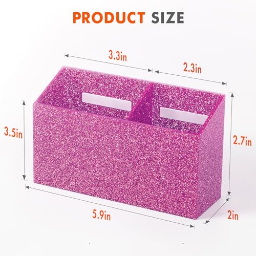 BEYGORM Magnetic Dry Erase Marker Holder for Whiteboard & Refrigerator | Non-slip Acrylic Pen Holder for Classroom, Fridge Magnet, Locker Organizer Accessories, Teacher & School Supplies(Blue) - color: Bling Pink