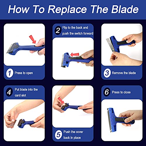 4" Razor Blade Scraper Tool with 10PCS Blades for Cleaning