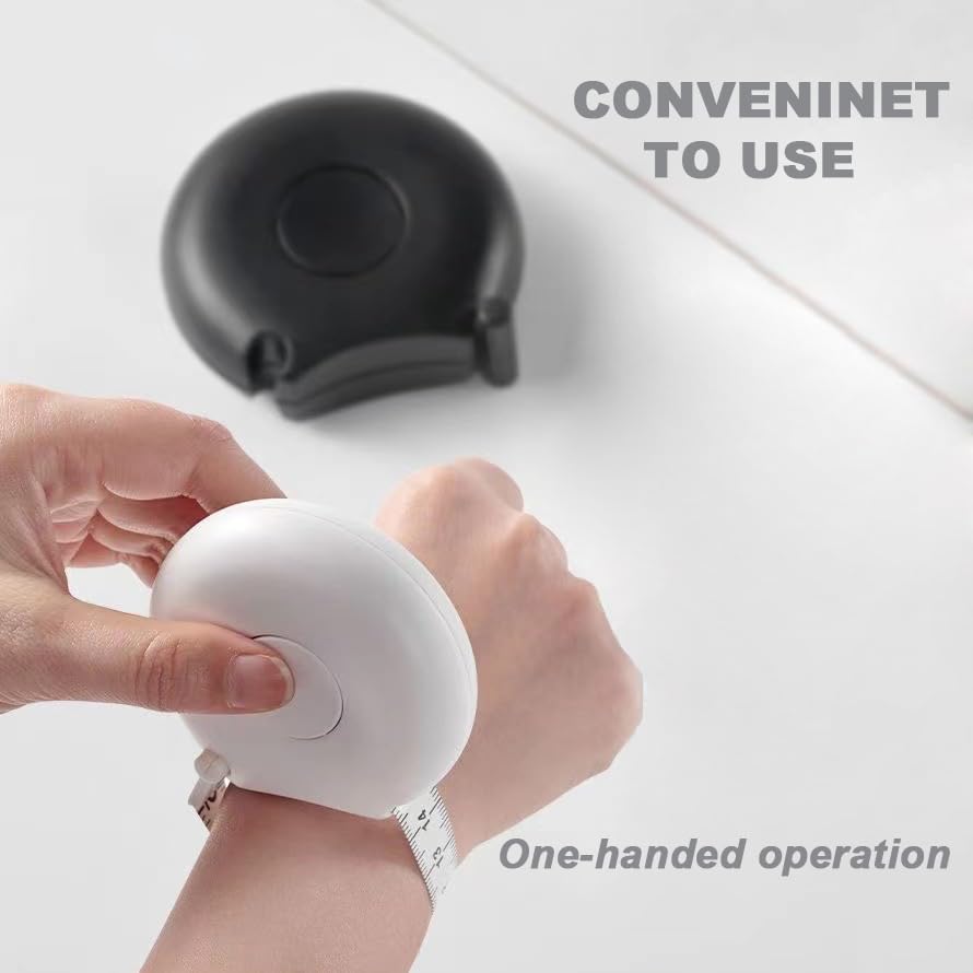 Body Tape Measure 80inch/205cm,Retractable Body Measuring Tape,Double-Scale Circumference Soft Measuring Tape with Lock Button for Body:Waist Hip Bust Arms Weight Loss and More (Black) - color: Black