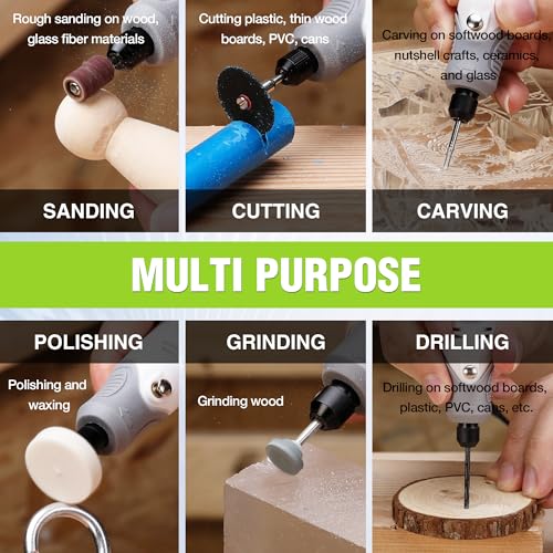 WORKPRO Mini Rotary Tool Kit, 3-Speed DIY Engraving, Carving & Cutting - color: White