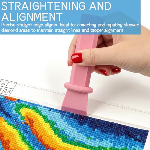2 Pieces Diamond-Paint Art Aligning Tool - Straightening and Repair Accessories for DIY Enthusiasts, Lightweight 3D Printed Crafting Aid