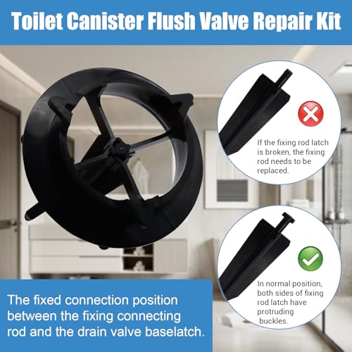 Canister Flush Valve Kit, Compatible with Kohler GP1229656, K-1188999, K-1188998, for AquaPiston, Includes Center Guide, Cap & Chain, Toilet Tank Repair (2 pcs) - color: 2 packs