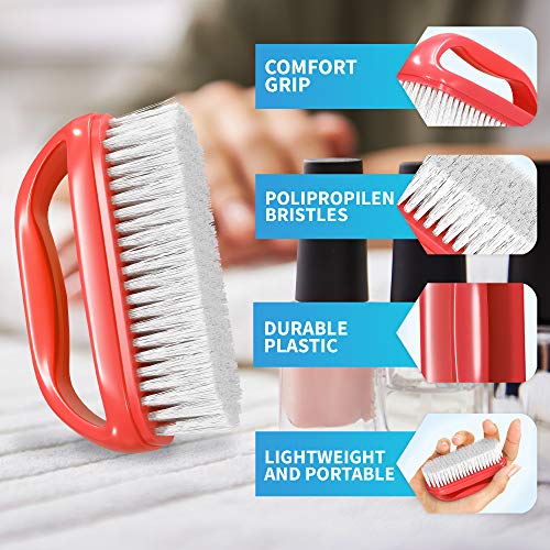 Konex Perfect-Grip Large Hand and Nail Brush 4" X 2-1/4" X 1-1/2" (Red) - color: Red