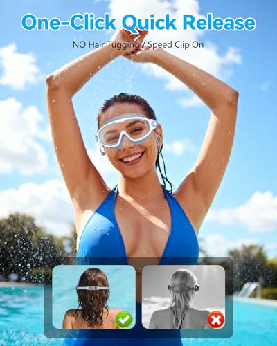 Aegend New Adult Wide View Swim Goggles, Anti-Fog/UV No Leak Swimming Goggles with Ear Plugs for Men & Women - color: Clear Blue & Clear Pink