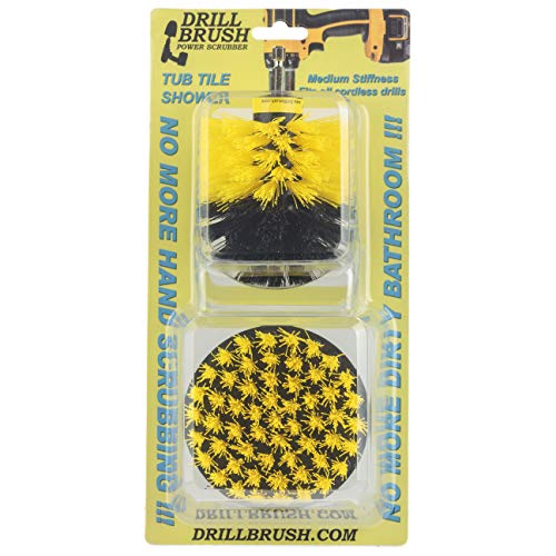 Bathroom Cleaning Brushes - Tile Cleaning Brush - Bathroom Power Scrubber - color: Yellow