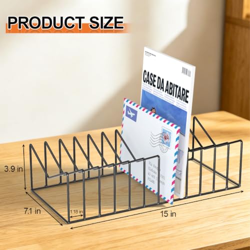 2 Sets 12 Sections Metal Desk Organizer,Office File Holder for Clipboard,Manila Folder,Book & Magazine, Iron Desktop Storage for Kitchen Utensil & Cable,Home Office Organization