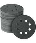 Bates Sanding Discs - 5 Inch 8 Hole, 100 Pack, Grits 60-2000, Hook and Loop, Round Sandpaper Discs - color: Black, size: 100 Pack, 60-2000 Grits