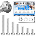 380 Pieces M4 Screw, Button Head Socket Cap Metric Screws Assortment Kit, 304 Stainless Steel Bolts and Washers/Nuts/Hex Wrenches M4*8/10/12/16/20/25/30mm - size: 380Pcs M4