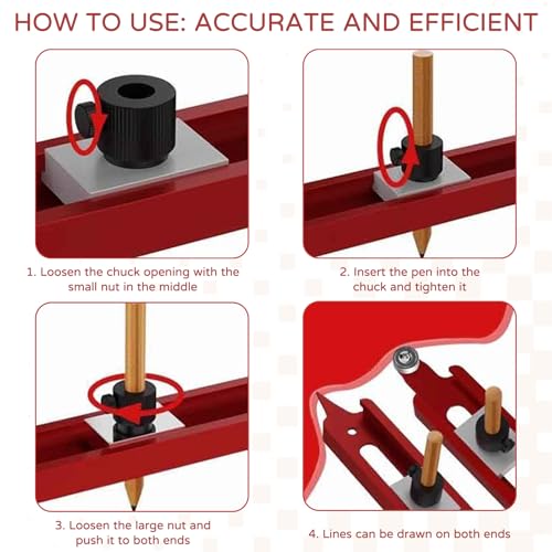 Contour Scribe Tool Aluminum Adjustable | For Woodworking Tiling Carpentry, Precision Profile Marking Tool with Adjustable Pencil Holder, Aluminum Alloy