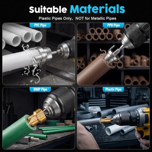 10Pcs PVC Pipe Threader Tool Kit with Cutter-1/2" 3/4" 1" Dual-Function