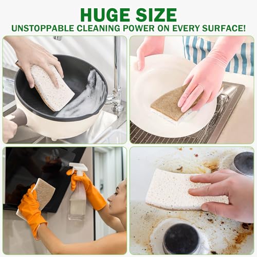 AIDEA XL Sponges Kitchen, 12Count, Non-Scratch Dish Sponges - color: Brown-extra Large