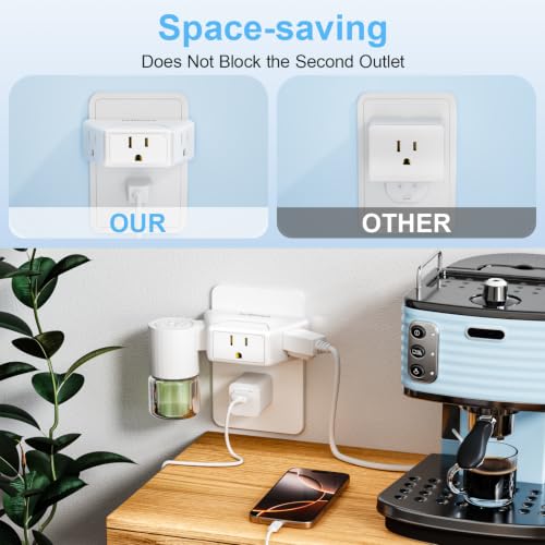JcBlaon Multi Plug Outlet Extender, 3-Side Design Wall Plug Adapter, Plug Extender, 3 Plug wall adapterCruise Ship Essentials for Bathroom Kitchen Office Travel - color: 3 Prong Plug-1 Pack