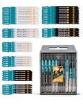 50PCS Jigsaw Blades Set, EXFEIN Assorted T-Shank Jig Saw Blades for Wood, Plastic and Metal Cutting (T118A,T118B,T127D,T119B,T119BO,T101BR,T144D,T244D) - size: Set 2 (T127D-T244D)
