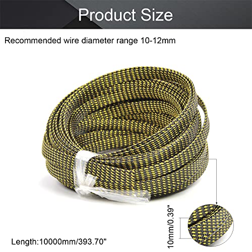 Othmro 10m/32.8ft PET Expandable Braid Cable Sleeving Flexible Wire Mesh Sleeve Black Gold,Manage Protect Cables Cords from Pets Chewing - color: Black Gold, size: 32.8ft Brown