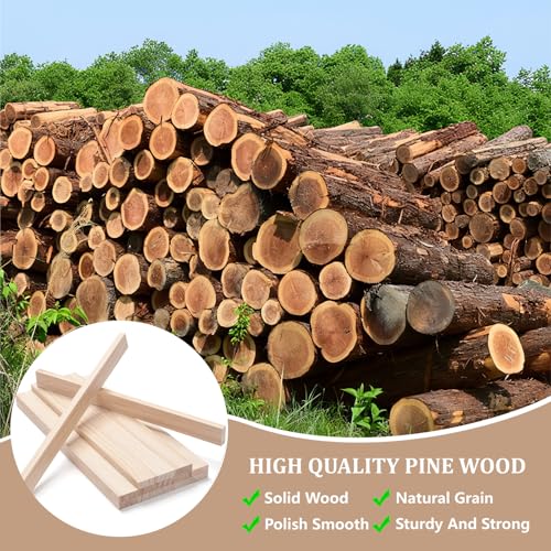 Wood Strips Slats Wooden Dowels for Crafts 3/8" × 1" × 12", 15 PCS Wood Trim Flat Lumber Boards Square Dowel Rods Wooden Sticks for Crafting, Woodworking, Model Making - size: 3/8x1x12 in - 15PCS