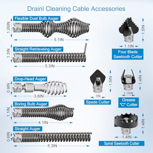10Pcs Drain Snake Drill Attachment