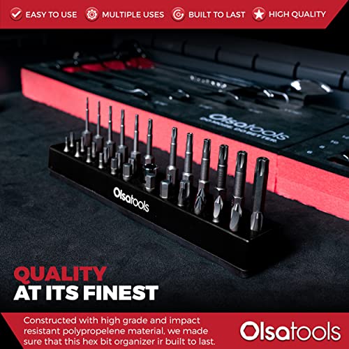 Olsa Tools Magnetic Bit Holder and Drill Bit Organizer - Professional Quality Impact Bit Holder for Your Specialty, Drill or Tamper Bits (Black) - Part: 1334 - color: Black, size: Small - 1pc