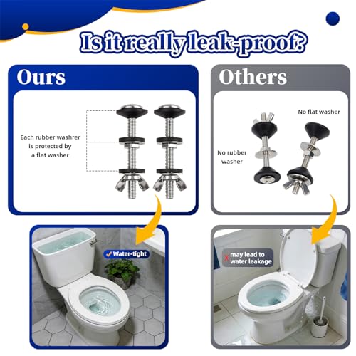 Universal Toilet Tank Bolts & Rubber Gaskets - color: Silver、Black、White
