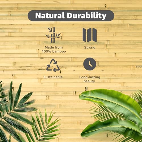 Art3d 48 x 96 in Pole Wrap Natural Bamboo Wall Panel, 1-Pack, Natural - color: Natural, size: 1-48 inches x 96 inches