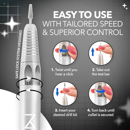 M Max Nail Drill, Brushless 2-in-1, 35000 RPM, Cordless | White - size: Standard - White