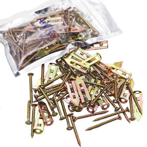 60PCS 0.47x1.18 inch Self-Drilling Anchors, Ancors and Screws for Heavy Duty, Metal Screw Anchors Kit, No Drill and Holes in Wall - size: 60PCS--0.47x1.18inch