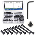 Glarks 85Pcs M6x20/ 30/40/ 50/60/ 70/ 80mm Black Hex Drive Socket Cap Bolts Kit, Allen Head Countsunk Furniture Crib Bolts Nuts Screws for Chair Table Cabinets - size: M6x20/30/40/50/60/70/80mm