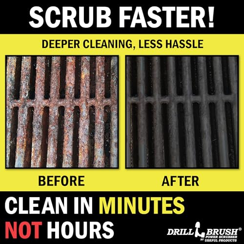 Drillbrush Multipurpose Cleaning Brush Set - Grout, Tile, Shower, Brick - color: White, Yellow, Green, Red, Black