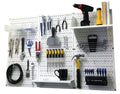Wall Control Pegboard Organizer 4 ft. Metal Pegboard Standard Tool Storage Kit with White Toolboard and White Accessories - color: White