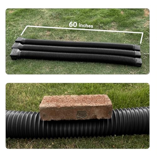 2 Pack Flexible Rain Gutter Downspout Extensions,Drain Downspout Extender,Gutter Extension Flexible,Down Spout Drain Extension Pipes,Extendable from 21 to 60 Inches (Black) - color: 2pcs black