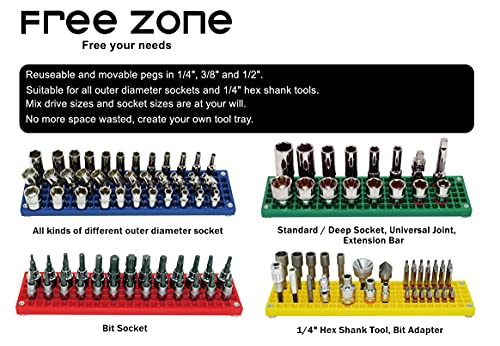 Free Zone 4-Piece Large Pegboard Set - color: Red