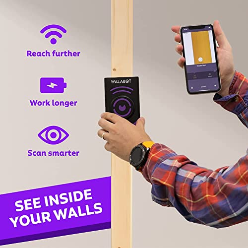 Walabot DIY 2 – Visual Stud Finder & Wall Scanner for Drywall. Detects Wood & Metal Studs, Plastic & Metal Pipes, Live & Non-Live Wires