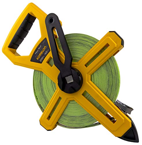 Komelon 6622IM Fiber Reel Long Open Reel Tape Measure Inch/Metric Scale with Double Nylon Coated Fiberglass Blade 200-Feet/60M by 1/2-Inch - size: 61 m