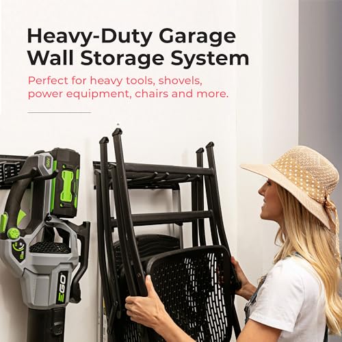 TIDYME Garage Tool Organizer Wall Mount 96", 2 Shelves & 6 Double Hooks - size: 96" (2 Shelves)