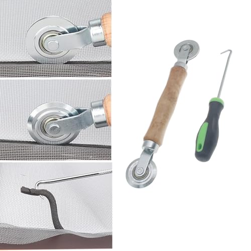 2 Pcs Screen Repair Kit Screen Roller Tool 3 in 1 Window Spline Roller for Window Screen Door Repair and Install