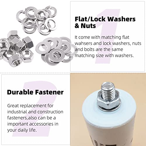 Swpeet 45Pcs SAE 304 Stainless Steel 3/8-16" Hex Nuts and #3/8 Flat Washers with #3/8 Split Lock Washers Assortment Kit, Coarse Thread Hexagon Nut for Home Automotive Shop Use - size: #3/8-16 Hex Nuts & Washers