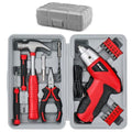 Hi-Spec 3.6V USB Small Power Screwdriver & Home DIY Tool Kit with Case, Red - color: Light Red