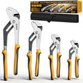 ELEAD 4-Piece Groove Joint Pliers Set, 12/10/8/6 Inch Adjustable Water Pump Pliers with Tool Roll Bag, Tongue and Groove for Home Repair, Gripping, Nuts, Bolts, Pipe & Fittings - style: 4pcs Groove Joint