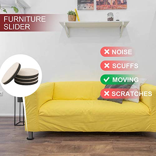Yelanon Felt Furniture Sliders 20 Pcs 3.5" Round for Hardwood & Tile - size: 20pcs 3.5"