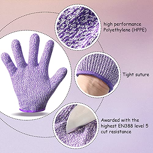 Geyoga 4 Pairs Kids Cut Resistant Gloves Level 5 Safe Gloves Protection - size: Small (Pack of 4)