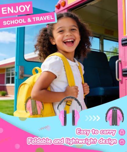 ZOHAN Kids Noise Cancelling Headphones - 25dB NRR Kids Ear Protection 2 Pack, Hearing Protection Safety Ear Muffs for School Monster Truck Fireworks Travel Studying Concerts Autism, Blue and Pink - color: 2pack - Blue+pink2.0