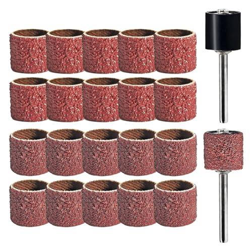 22-Pack Pet Nail Grinder Replacement Kit - 60 & 100 Grit Sanding Bands - size: 1/2 Inch