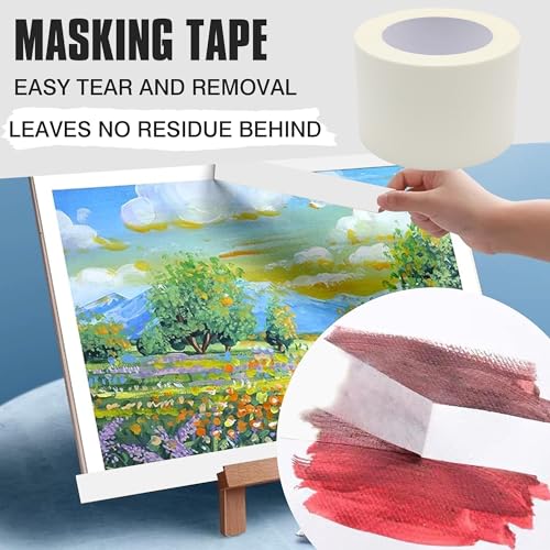 Masking Tape 3 inch Wide, General Purpose Beige White Painters Tape for Crafts Painting Labeling Edge Finishing, 3inch X 55 Yards - color: Beige White, size: 3 inch x 55 yards