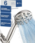 HOPOPRO High Pressure Handheld Shower Head Set with 6 Modes, Brushed Nickle - color: Brushed Nickel, style: 6 Modes