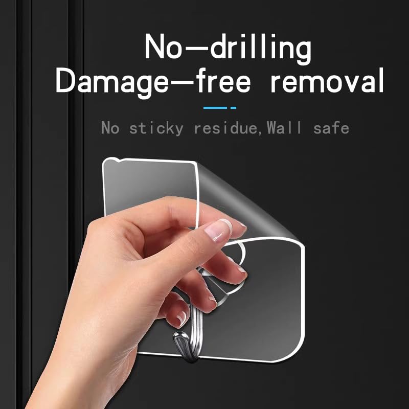 Adhesive Wall Hook, Set Heavy-Duty Thickened self-Adhesive Hook，16Pcs，33lb max Loading，Transparent, Waterproof, Bathroom, Outdoor, Kitchen, Doors, Practical Tools. - size: 2.3″*2.3″ 33lb max