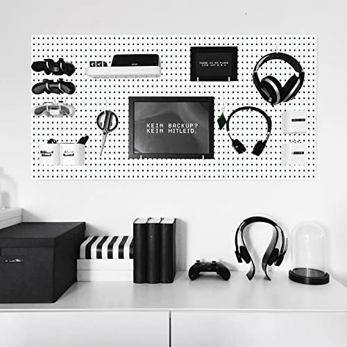 2 Pcs Metal Pegboard Wall Panels - 23.6” x 15.7” Pegboard Wall Organizer System for Walls, Small Peg Board Tool Storage, White Pegboard for Garage, Craft Room, Workbench, Kitchen, Office